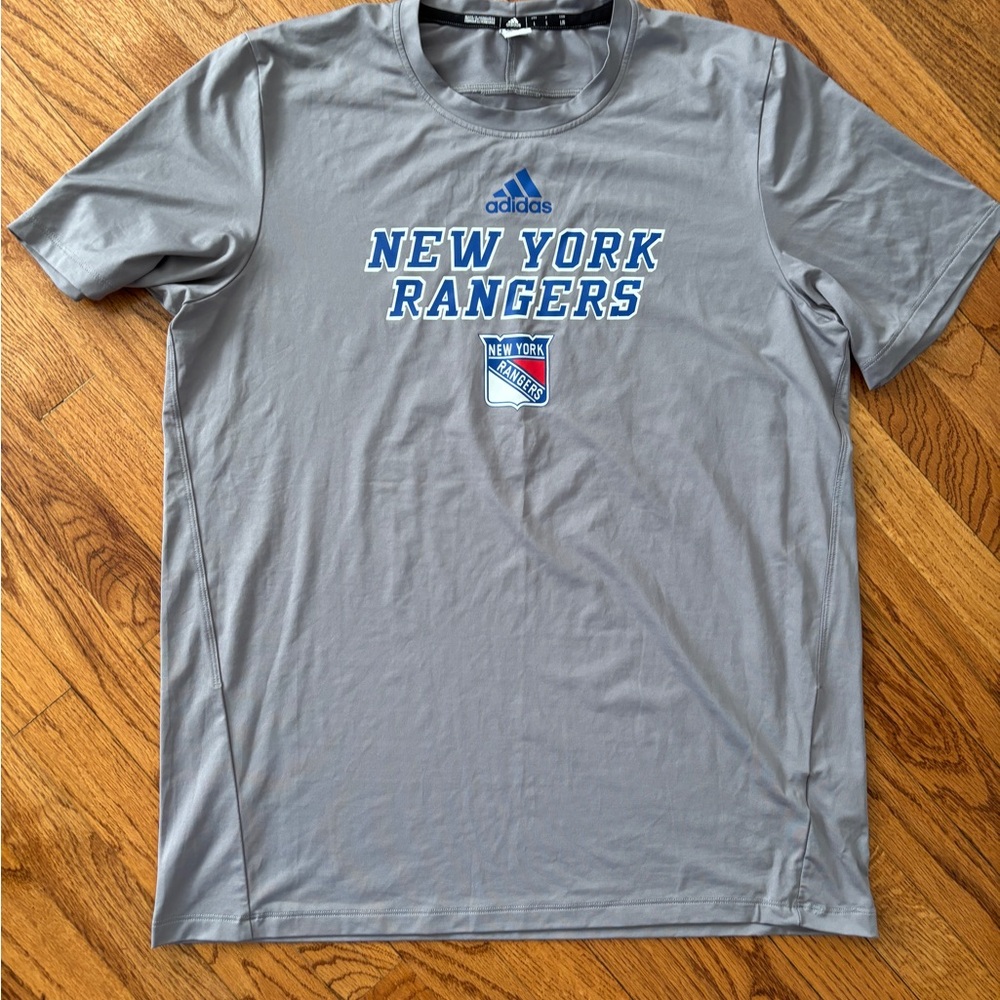 Adidas Gray NY Rangers Short Sleeve Tee